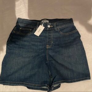 SPANX High Waist Blue Denim Shorts